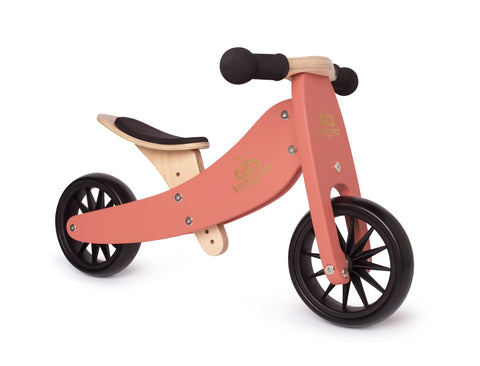 Kinderfeets - Tiny Tot 2 in 1 Tricycle/Balance Bike - Coral - Eco Child