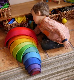 Bigjigs Toys - Large Wooden Stacking Rainbow - Eco Child