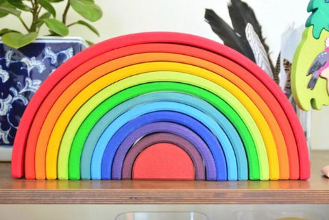 Bigjigs Toys - Large Wooden Stacking Rainbow - Eco Child