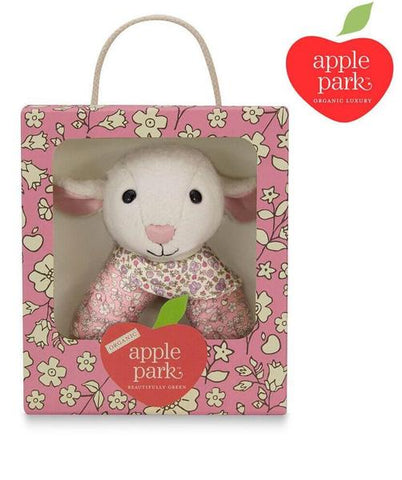 Apple Park - Lamby Patterned Soft Rattle - Eco Child