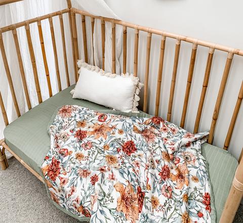 Pop Ya Tot - Le Piccadilly 100% Organic Cotton - Reversible Cot Quilt - Eco Child