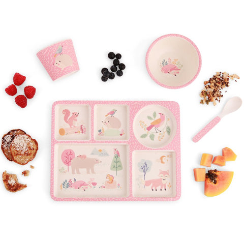 Love Mae - Bamboo Divided Plate Set Woodland Friends - Eco Child