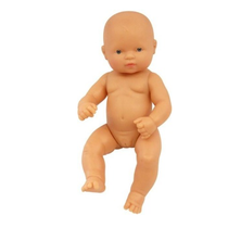 Miniland - Anatomically Correct Baby Doll - Caucasian Girl 32cm (Undressed) - Eco Child