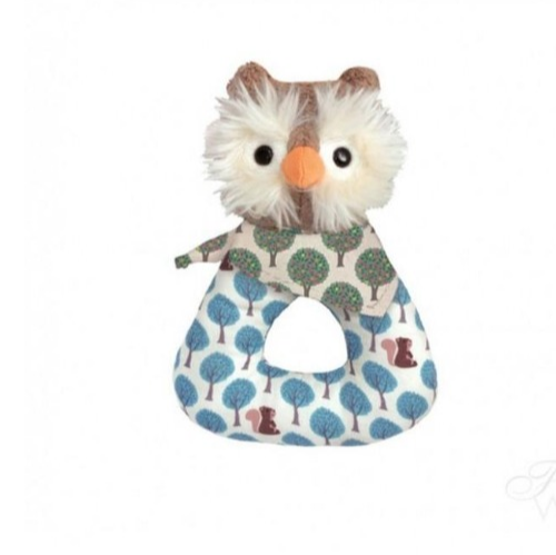 Apple Park - Owl Patterned Soft Rattle - Eco Child