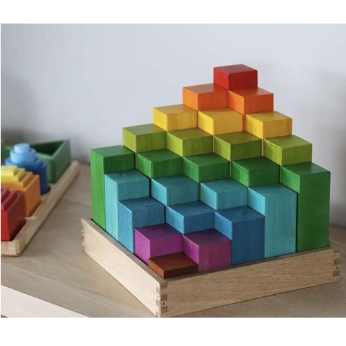Qtoys - Wooden Rainbow Engineering Blocks - Eco Child